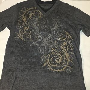 Gray Graphic T-Shirt Vintage Y2K